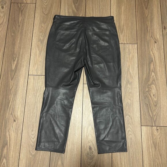 Gap Women's Vintage Slim Hi-Rise Grey Faux Leather Trouser - Picture 2 of 2